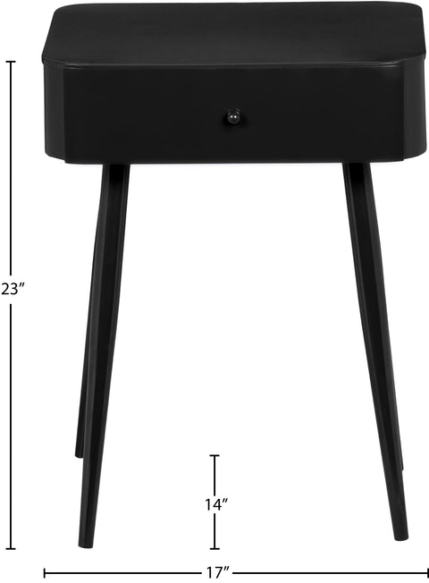 Celeste 17" Black Iron Nightstand, 1 Piece