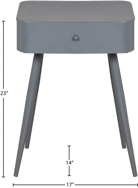 Celeste 17" Grey Iron Nightstand, 1 Piece