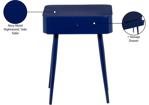 Celeste 17" Navy Iron Nightstand, 1 Piece