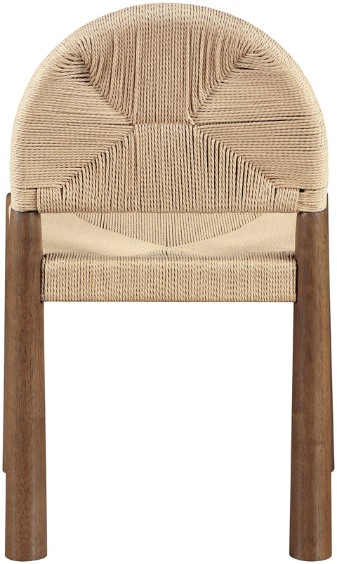 Thea Beige Woven Seagrass Cord And Solid Wood Dining Chair, 2-Piece