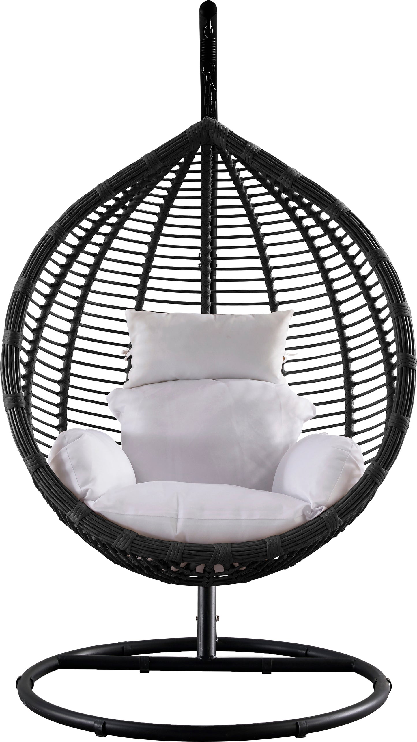 zane dark grey fabric outdoor patio swing chair