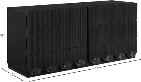 Vale Black Oak Veneer Dresser, 1 Piece