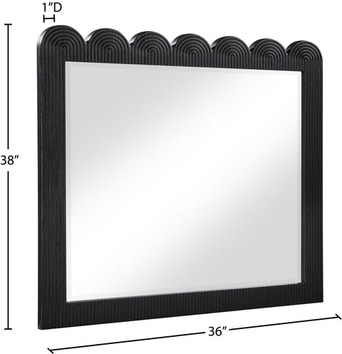Vale 36" Black Oak Veneer Frame Mirror, 1 Piece