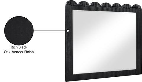 Vale 36" Black Oak Veneer Frame Mirror, 1 Piece