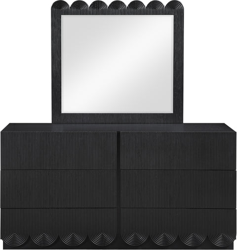 Vale 36" Black Oak Veneer Frame Mirror, 1 Piece