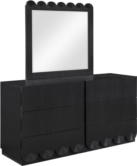 Vale 36" Black Oak Veneer Frame Mirror, 1 Piece