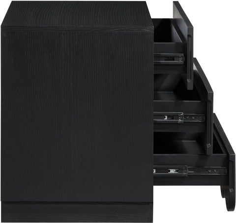 Vale 24" Black Oak Veneer Nightstand, 1 Piece