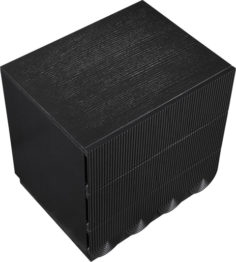 Vale 24" Black Oak Veneer Nightstand, 1 Piece