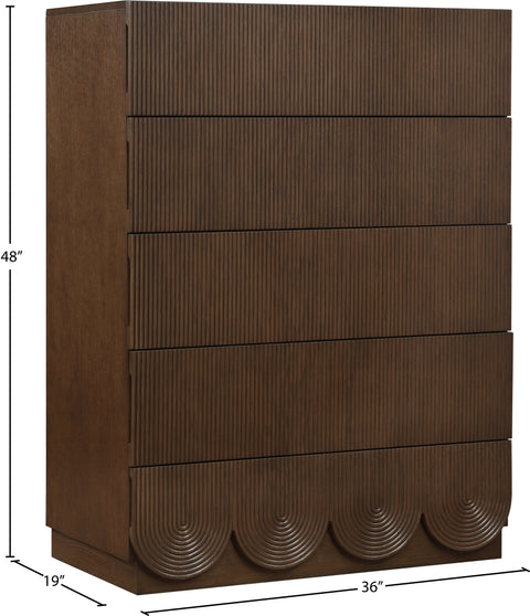 Vale Brown Oak Veneer Chest, 1 Piece