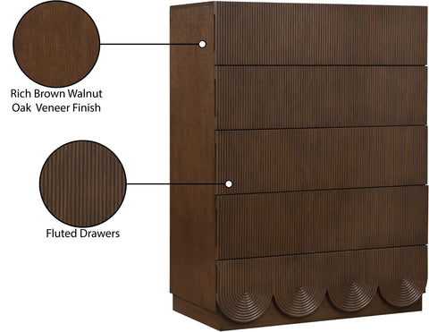Vale Brown Oak Veneer Chest, 1 Piece