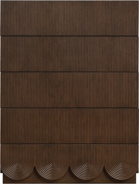 Vale Brown Oak Veneer Chest, 1 Piece