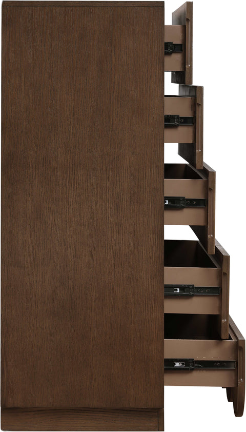 Vale Brown Oak Veneer Chest, 1 Piece