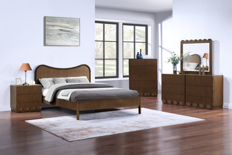 Vale Brown Oak Veneer Chest, 1 Piece