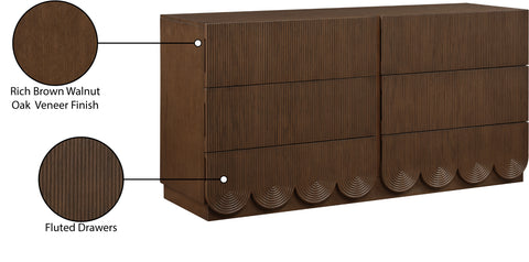 Vale Brown Oak Veneer Dresser, 1 Piece