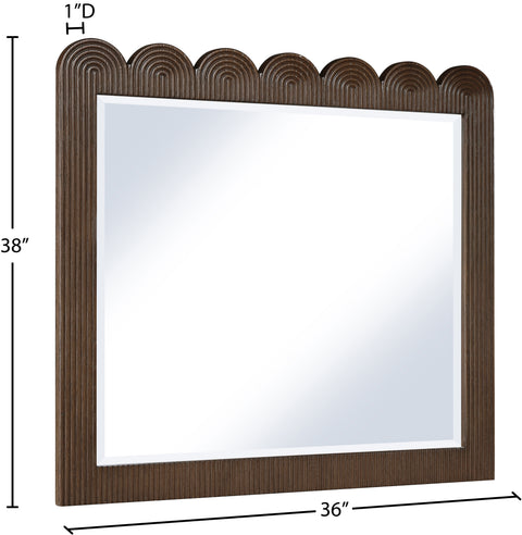 Vale 36" Brown Oak Veneer Frame Mirror, 1 Piece