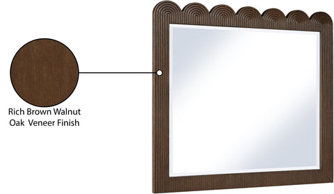 Vale 36" Brown Oak Veneer Frame Mirror, 1 Piece