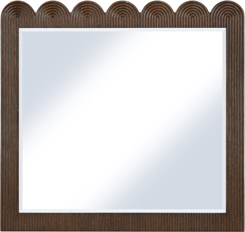 Vale 36" Brown Oak Veneer Frame Mirror, 1 Piece