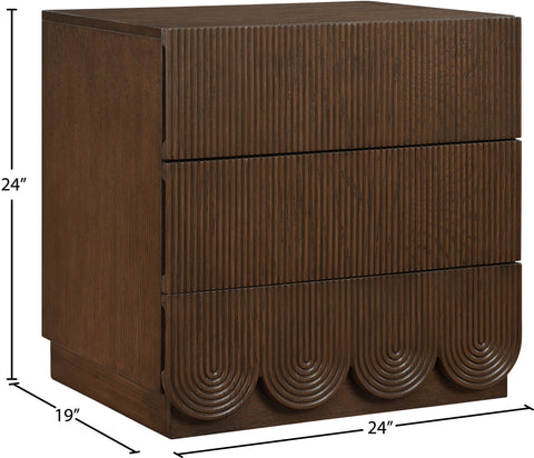 Vale 24" Brown Oak Veneer Nightstand, 1 Piece