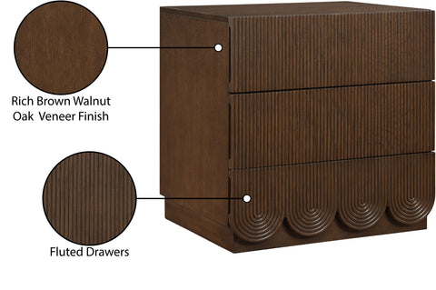 Vale 24" Brown Oak Veneer Nightstand, 1 Piece