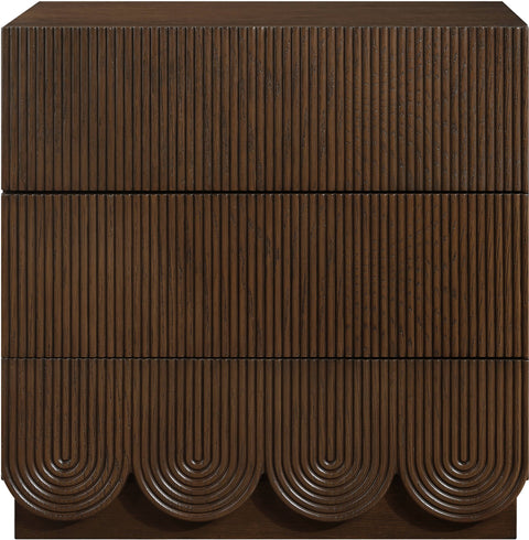 Vale 24" Brown Oak Veneer Nightstand, 1 Piece