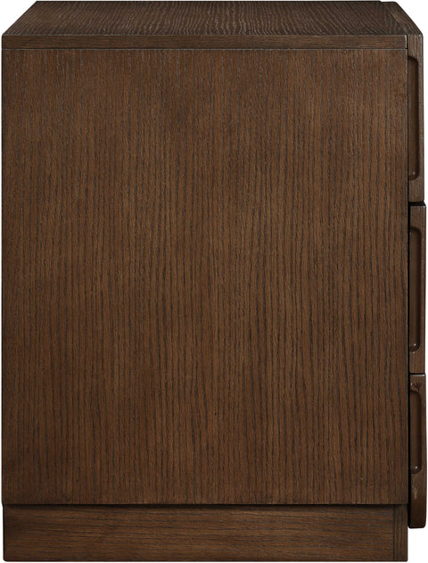 Vale 24" Brown Oak Veneer Nightstand, 1 Piece