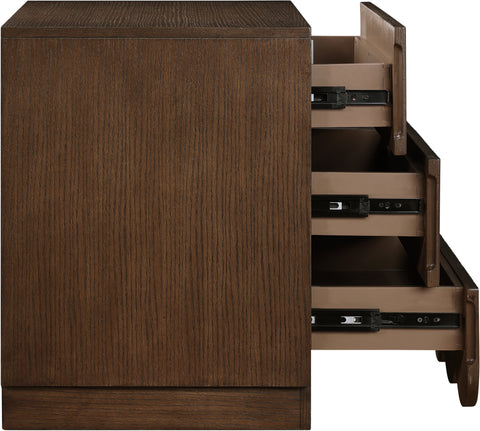 Vale 24" Brown Oak Veneer Nightstand, 1 Piece