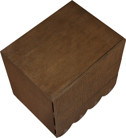 Vale 24" Brown Oak Veneer Nightstand, 1 Piece