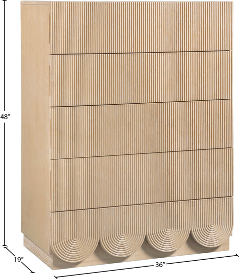 Vale Natural Oak Veneer Chest, 1 Piece