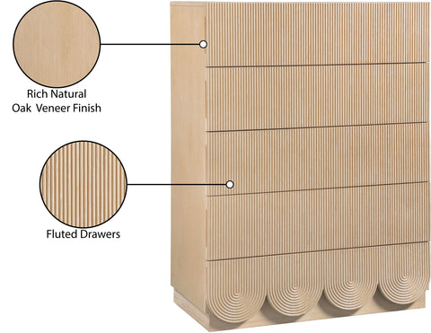 Vale Natural Oak Veneer Chest, 1 Piece