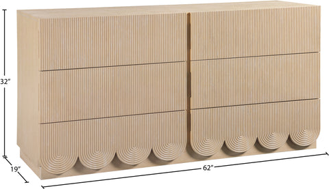 Vale Natural Oak Veneer Dresser, 1 Piece