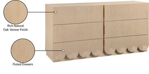 Vale Natural Oak Veneer Dresser, 1 Piece