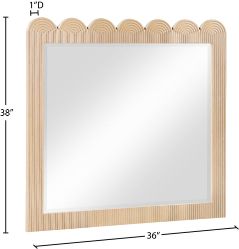 Vale 36" Natural Oak Veneer Frame Mirror, 1 Piece