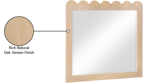 Vale 36" Natural Oak Veneer Frame Mirror, 1 Piece