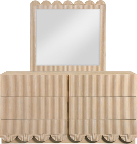 Vale 36" Natural Oak Veneer Frame Mirror, 1 Piece