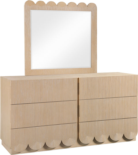 Vale 36" Natural Oak Veneer Frame Mirror, 1 Piece