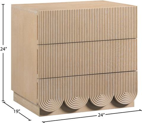 Vale 24" Natural Oak Veneer Nightstand, 1 Piece