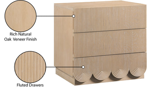 Vale 24" Natural Oak Veneer Nightstand, 1 Piece