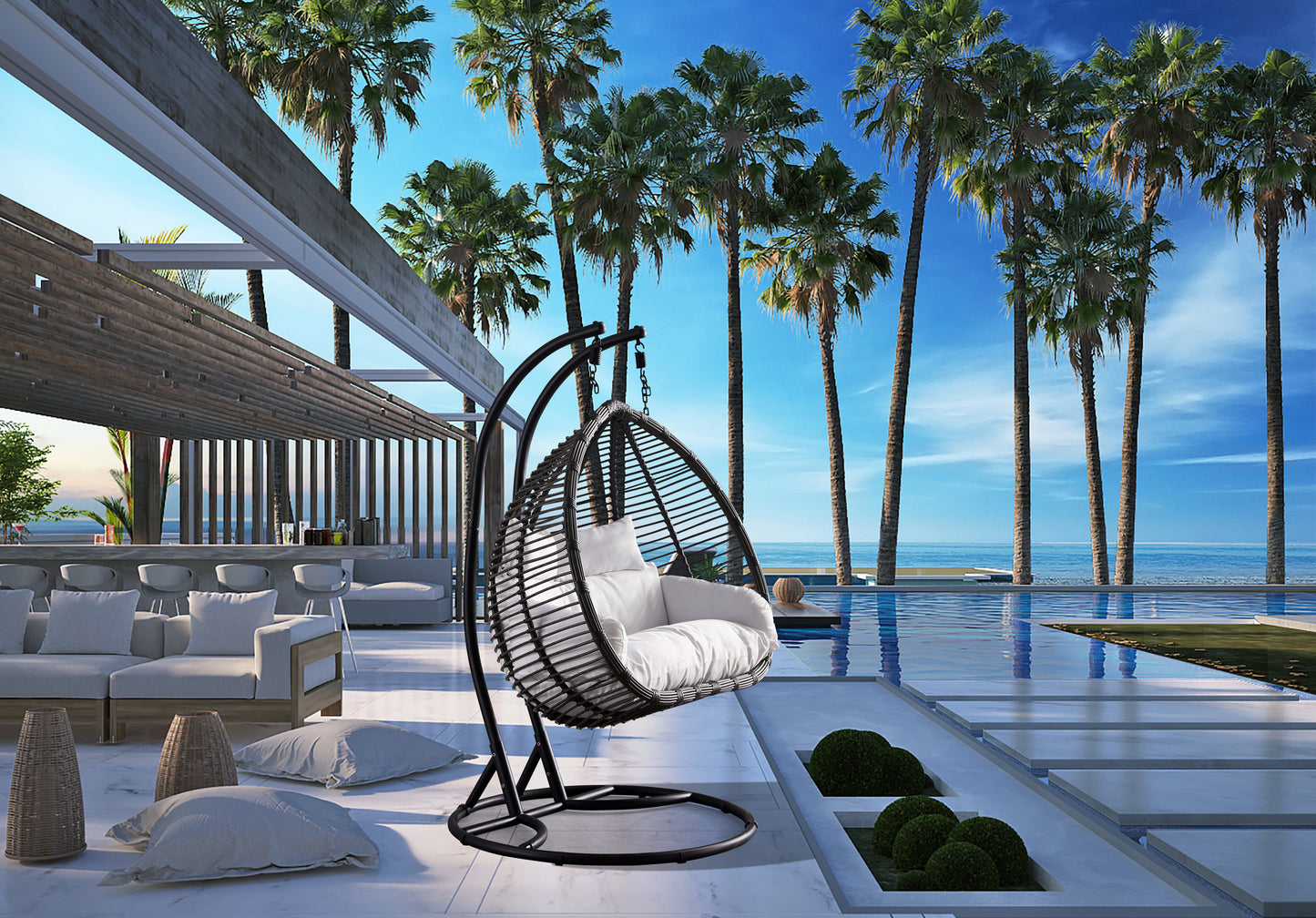 outdoor patio double swing chair