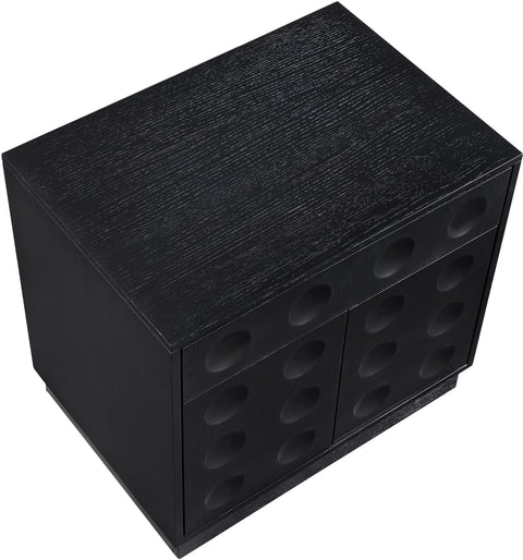 Delaney 26" Black Oak Veneer Nightstand, 1 Piece
