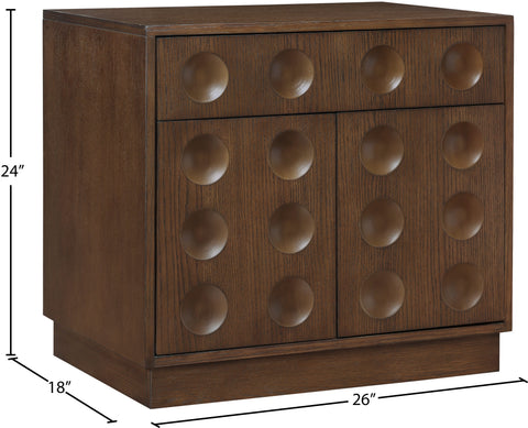 Delaney 26" Brown Oak Veneer Nightstand, 1 Piece