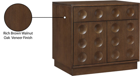 Delaney 26" Brown Oak Veneer Nightstand, 1 Piece