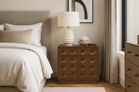 Delaney 26" Brown Oak Veneer Nightstand, 1 Piece
