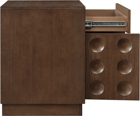 Delaney 26" Brown Oak Veneer Nightstand, 1 Piece