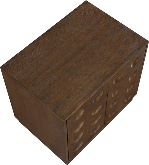 Delaney 26" Brown Oak Veneer Nightstand, 1 Piece