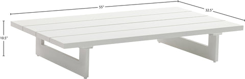 Giselle White Aluminum Outdoor Patio Coffee Table, 1 Piece