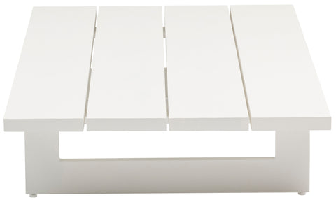 Giselle White Aluminum Outdoor Patio Coffee Table, 1 Piece