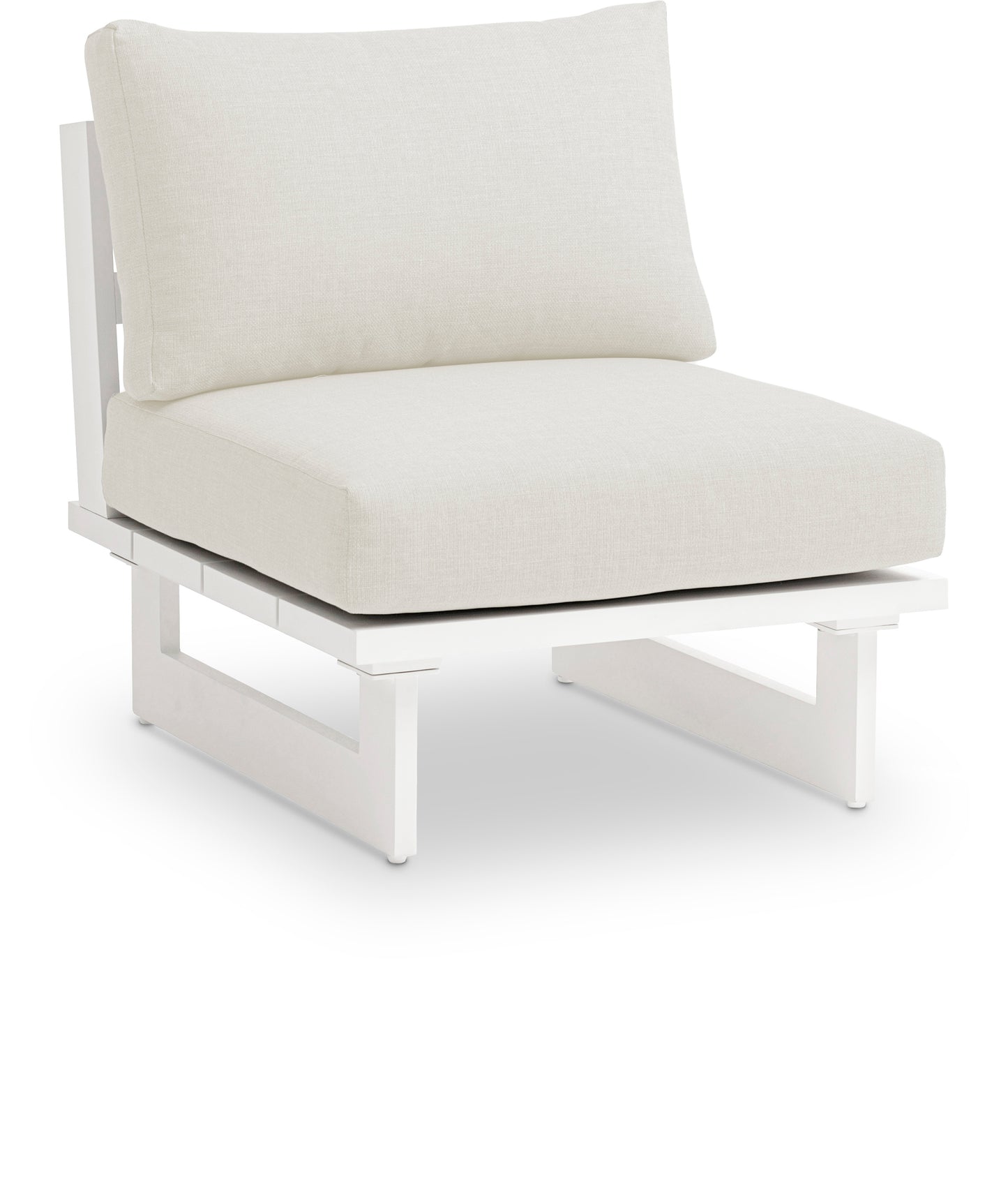 nicola cream water resistant fabric outdoor patio armless chair