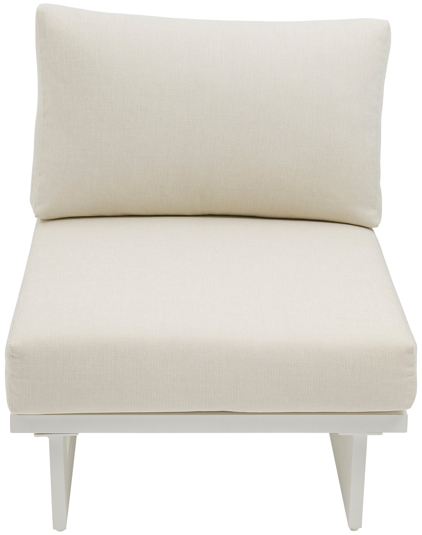 nicola cream water resistant fabric outdoor patio armless chair