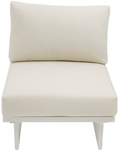 Nicola Cream Water Resistant Fabric Outdoor Patio Armless Chair