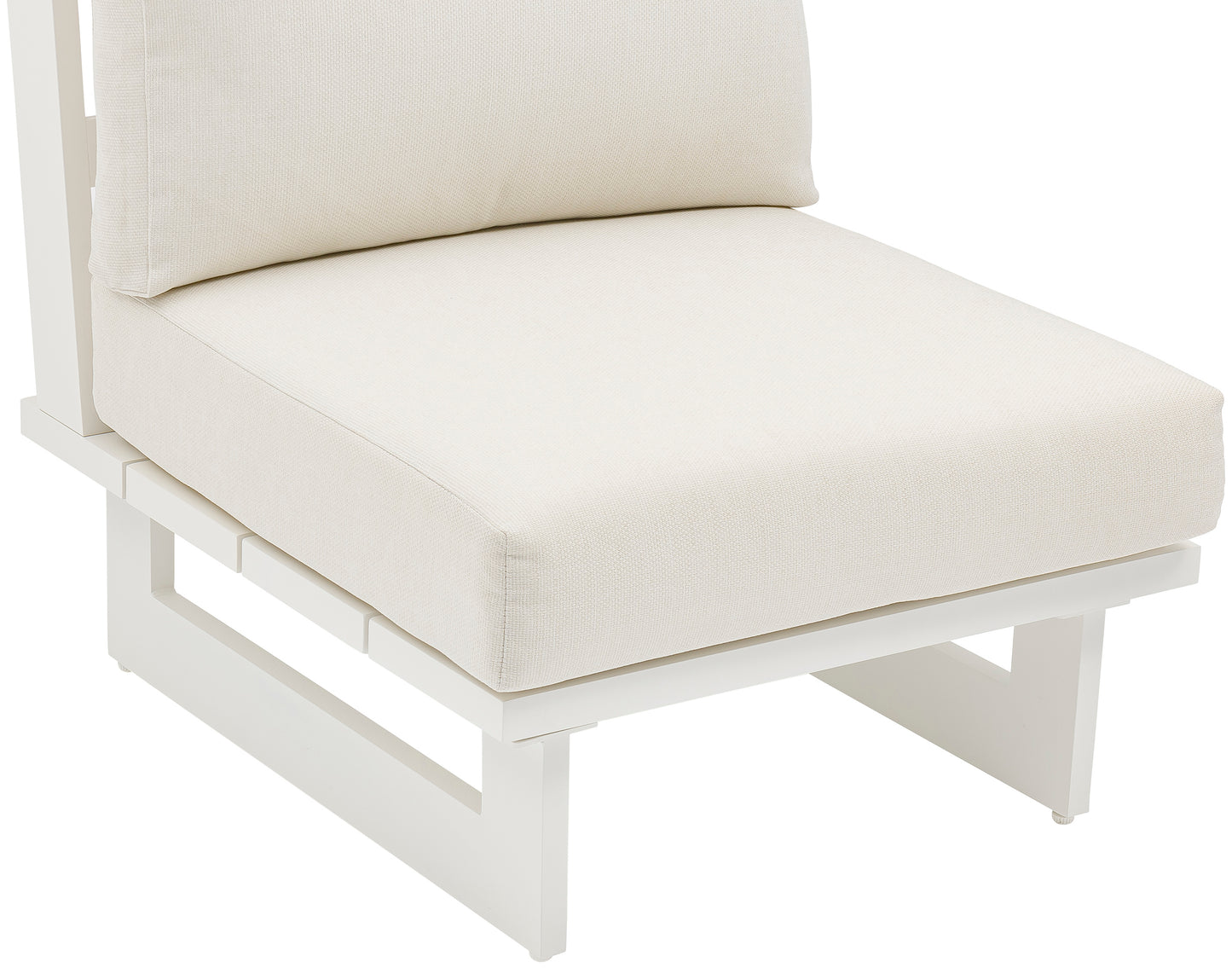 nicola cream water resistant fabric outdoor patio armless chair